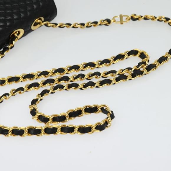 BALLY Chain Shoulder Bag Leather Black Gold Auth 141002 - Picture 7 of 16